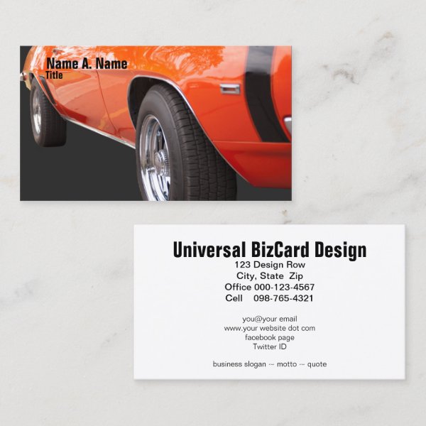 Custom Automotive Occupation Orange Automobile