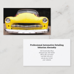 Custom Automotive Occupation Yellow Automobile Business Card