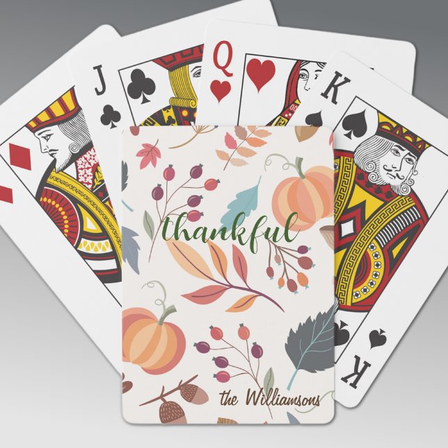 Custom Autumn Colors Pattern, Thankful Poker Cards (Creator Uploaded)