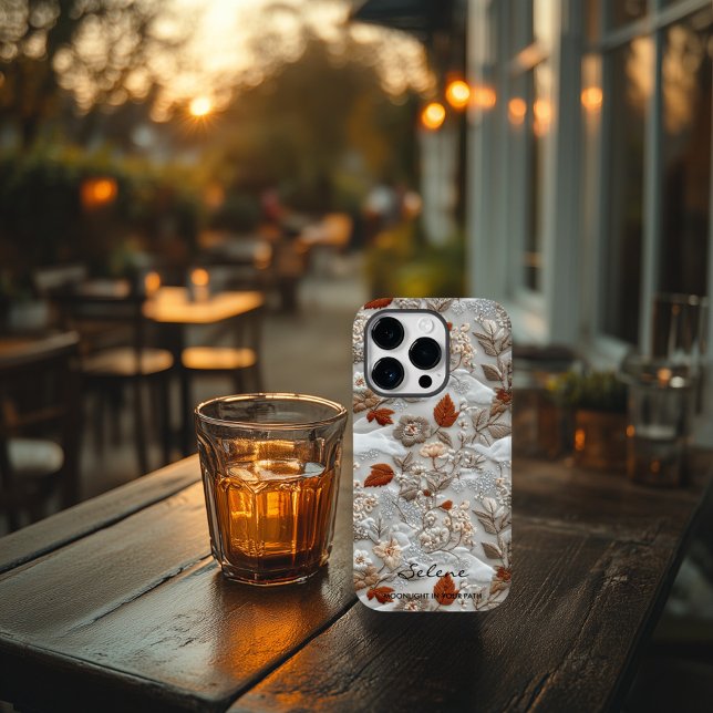 Custom Autumn Embroidered Floral with Quote Case-Mate iPhone Case (Creator Uploaded)