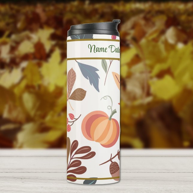 Custom Autumn Fall Simple Design 12oz. Thermal Tumbler (Creator Uploaded)