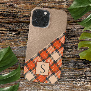 Custom Autumn Pumpkin Orange Brown Tartan Pattern iPhone 11Pro Max Case