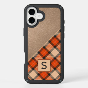 Custom Autumn Pumpkin Orange Brown Tartan Pattern iPhone 16 Plus Case