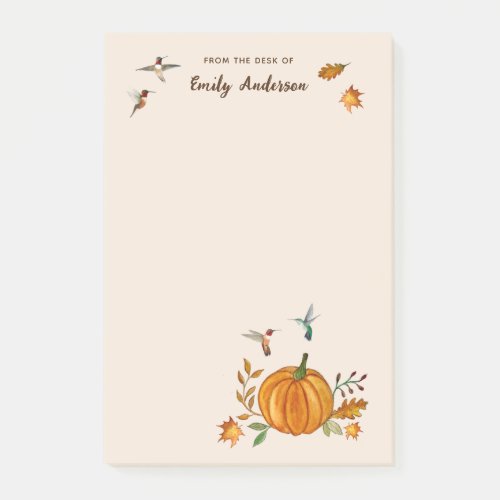 Custom Autumn Rufous Hummingbirds Notepad