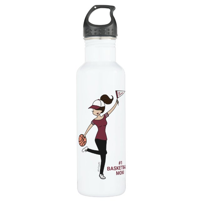 Custom Avatar #1 Basketball Fan Stainless Steel Water Bottle (Front)