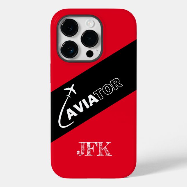 Custom Aviator, Airplanes,Modern,Pilot,Aviation Case-Mate iPhone Case (Back)