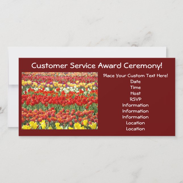 Custom Award Ceremony Invitation Cards Tulips (Front)