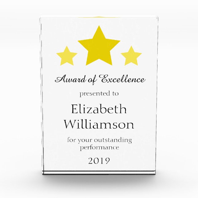 Custom Award of Excellence Template | Stars (Front)