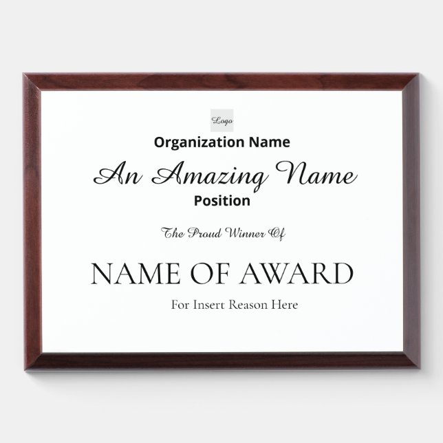 Custom Award Plaque Base (Horizontal)