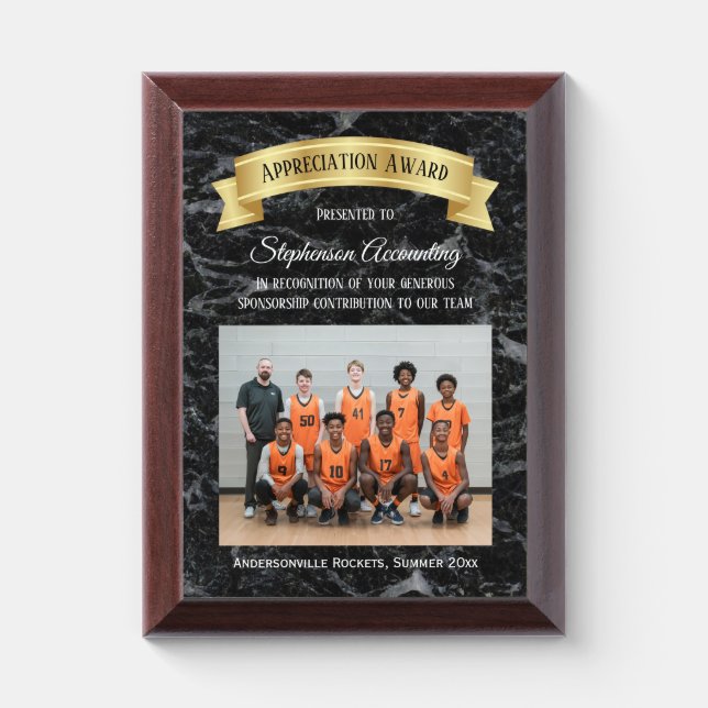 Custom Award Plaque with Photo Customizable Online (Vertical)