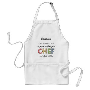 Custom Awesome Chef Gifts Best Chef Ever Funny Adult Apron
