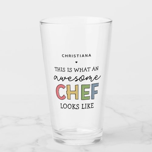 Custom Awesome Chef Gifts  Best Chef Ever Funny Glass