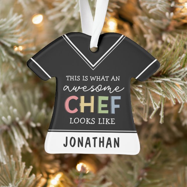 Custom Awesome Chef Gifts | Best Chef Ever Funny Ornament (Tree)