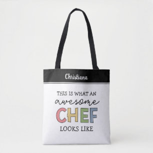 Custom Awesome Chef Gifts Best Chef Ever Funny Tote Bag