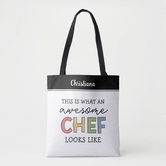 Custom Awesome Chef Gifts | Best Chef Ever Funny Tote Bag (Front)