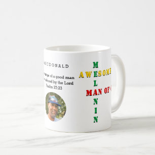 Custom Awesome Melanin MAN OF GOD Photo Coffee Mug