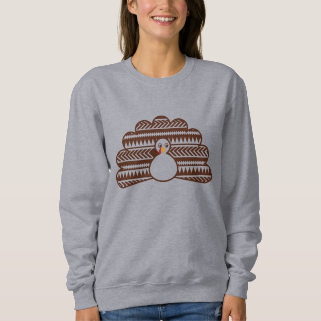custom aztec Football Turkey football Thanksgiving Sweatshirt (Front)