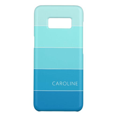 Custom Azure Sky Blue White Stripes Art Pattern Case_Mate Samsung Galaxy S8 Case