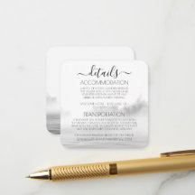 Custom B&W Lake Fog Calligraphy Wedding Details