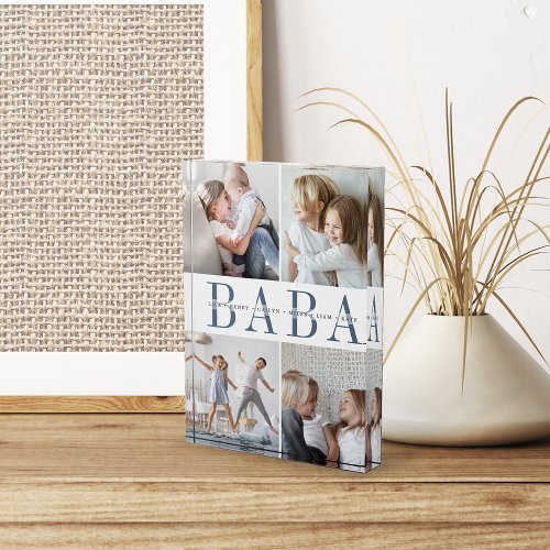 Custom Baba Grandchildren Photo Block