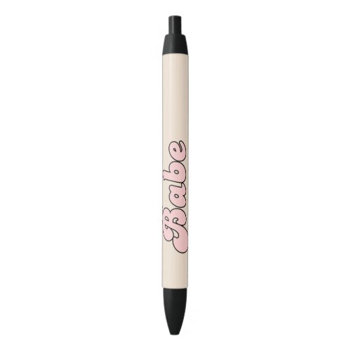 Custom Babe bachelorette retro  Black Ink Pen