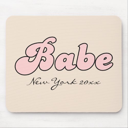 Custom Babe bachelorette retro  Mouse Pad