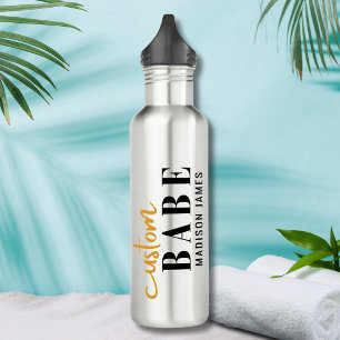 Custom Babe Funny Saying Personalized Name Stainless Steel Water Bottle