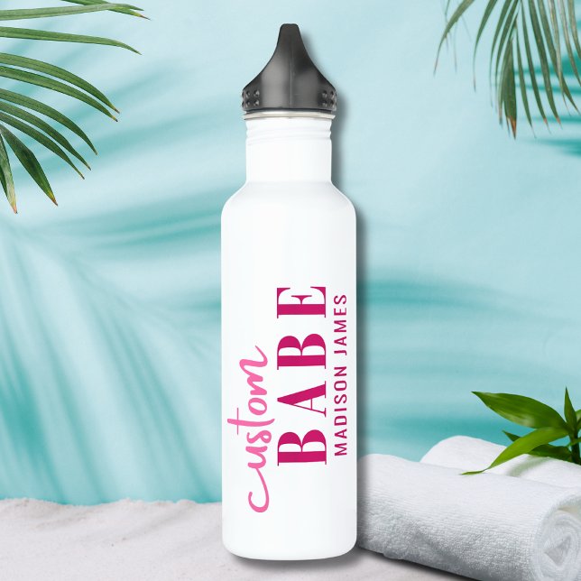 Custom Babe Funny Saying Personalized Name Stainless Steel Water Bottle (Creator Uploaded)