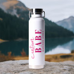 Custom Babe Funny Saying Personalized Name Water Bottle<br><div class="desc">Custom Babe Funny Saying Personalized Name Water Bottle features a simple design with the text "custom babe" in modern bright pink calligraphy script typography and personalized with your name. Perfect for a fun gift for mom, best friends, girlfriend, for birthday, Christmas, holidays, Mother's Day and more. Designed by Evco Studio...</div>