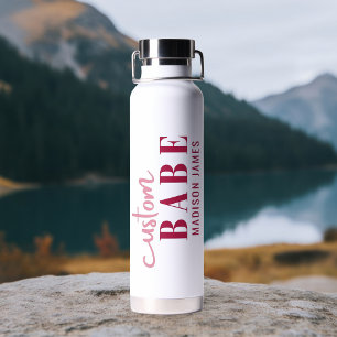 Custom Babe Funny Saying Personalized Name Water Bottle
