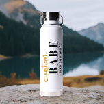 Custom Babe Funny Saying Personalized Name Water Bottle<br><div class="desc">Custom Babe Funny Saying Personalized Name Water Bottle features a simple design with the text "custom babe" in modern black and gold calligraphy script typography and personalized with your name. Perfect for a fun gift for mom, best friends, girlfriend, for birthday, Christmas, holidays, Mother's Day and more. Designed by Evco...</div>