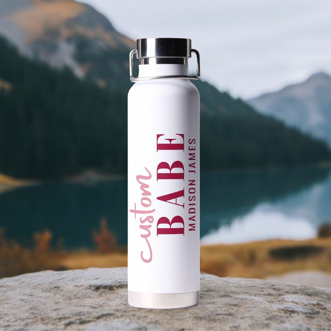 Custom Babe Funny Saying Personalized Name Water Bottle (Creator Uploaded)