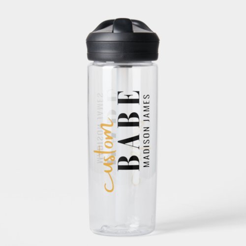 Custom Babe Funny Saying Personalized Name Water Bottle
