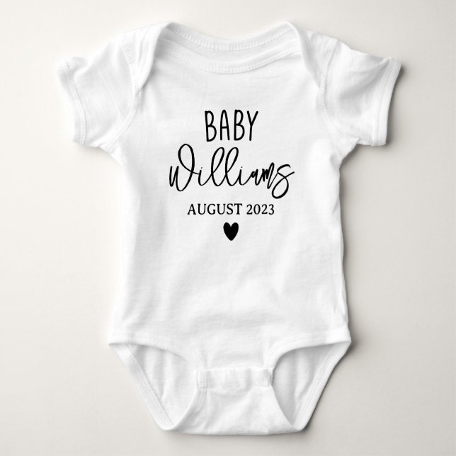 Custom Baby Announcement, Personalized Coming Soon Baby Bodysuit (Front)