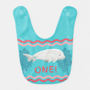 Custom Baby Beluga 1st Birthday Bib
