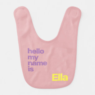 Custom Baby Bib – pink girl Minimalist Design