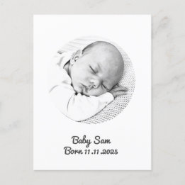 Custom Baby Birth Announcement Postcard – Unisex