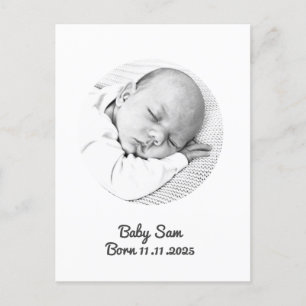 Custom Baby Birth Announcement Postcard – Unisex