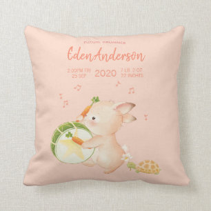 [Custom]Baby Birth Stat Bunny Drummer Music Parade Throw Pillow