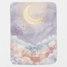 Custom Baby Blanket | Pastel Moon & Clouds