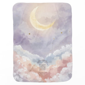 Custom Baby Blanket | Pastel Moon & Clouds