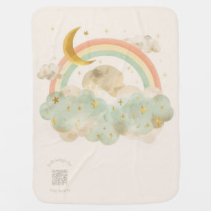 Custom Baby Blanket Sleeping Moon & Pastels