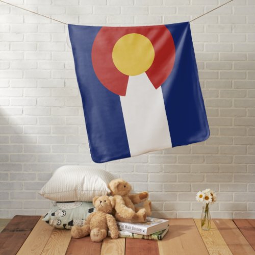 Custom baby blanket with Colorado state flag 
