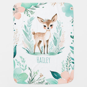 Custom Baby Blanket with cute Boho Fawn Design