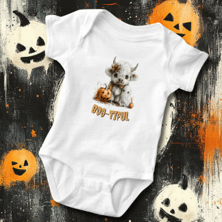 Custom Baby Bodysuit Highland Cow Ghost Pumpkin