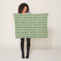 Personalized Fleece Tie Blanket - Repeating Boy Name