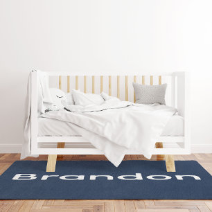 Custom Baby Boy Blue Bedroom or Nursery Floor Rug
