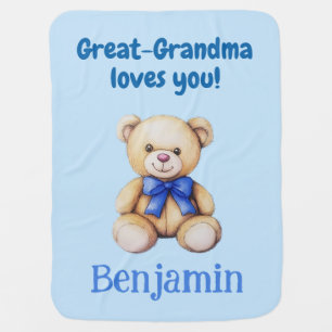 Custom Baby Boy Gift from Great-Grandma, Teddy Blanket