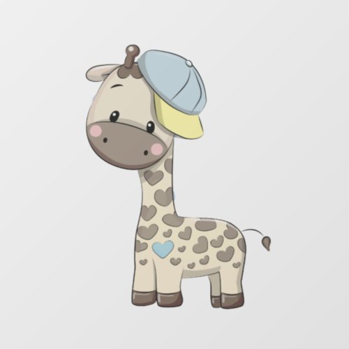 Custom Baby Boy Giraffe Window Cling 
