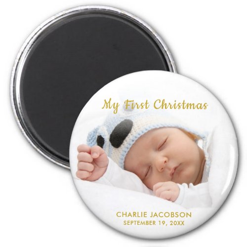 Custom Baby Boy My First Christmas magnet